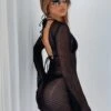 With Me Long Sleeve Mini Dress Black