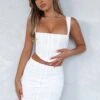 Keep In Touch Mini Skirt White