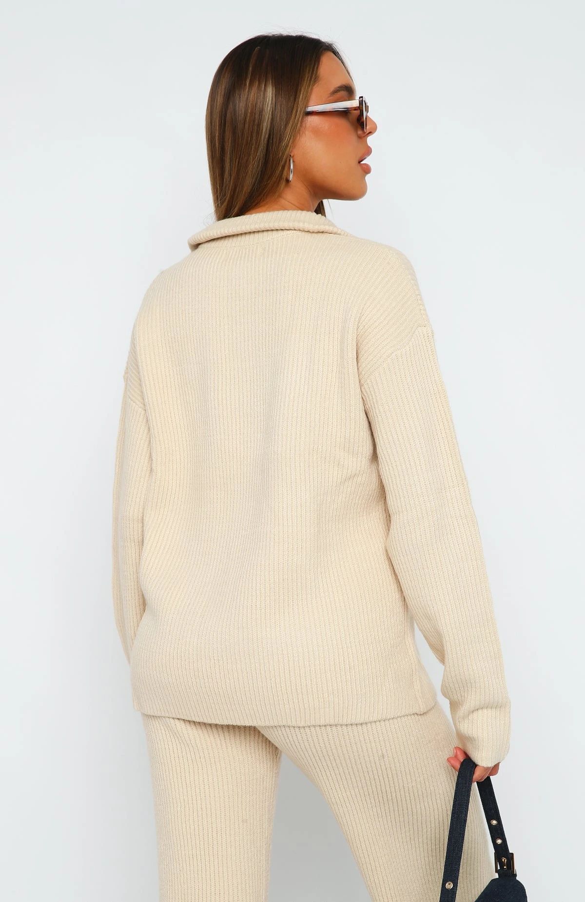 Let's Get Cosy Knit Sweater Beige - Image 4