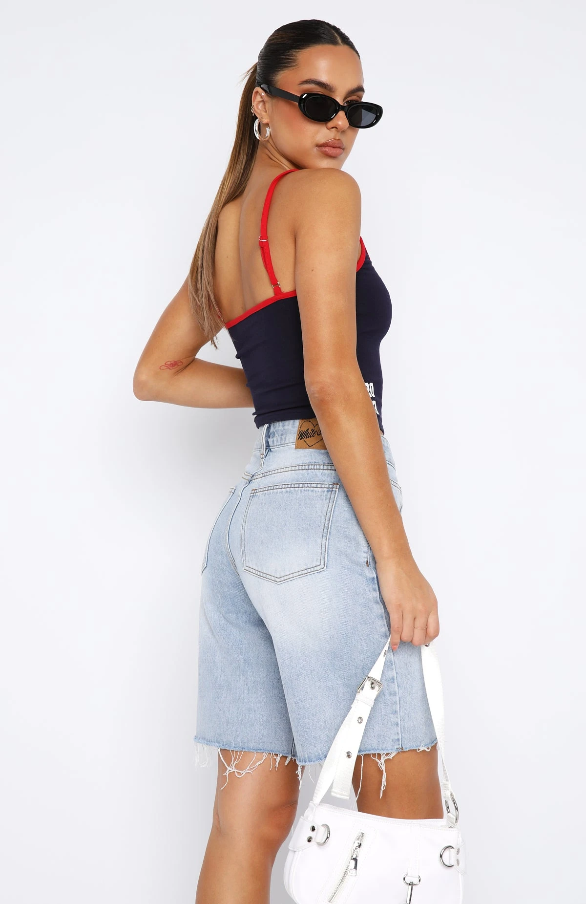 Don't Trust Me Denim Shorts Vintage Mid Blue - Image 3