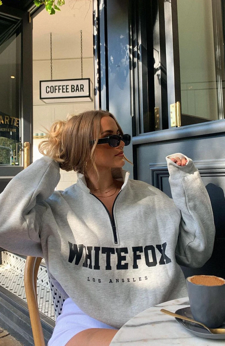 High Standard Zip Front Sweater Grey Marle - Image 8