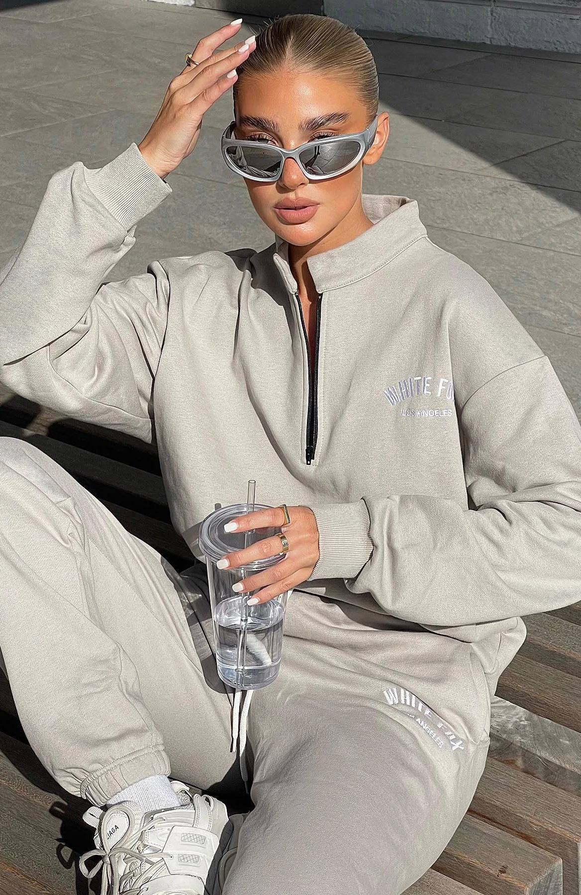 The Highest Demand Zip Front Sweater Taupe - Image 6