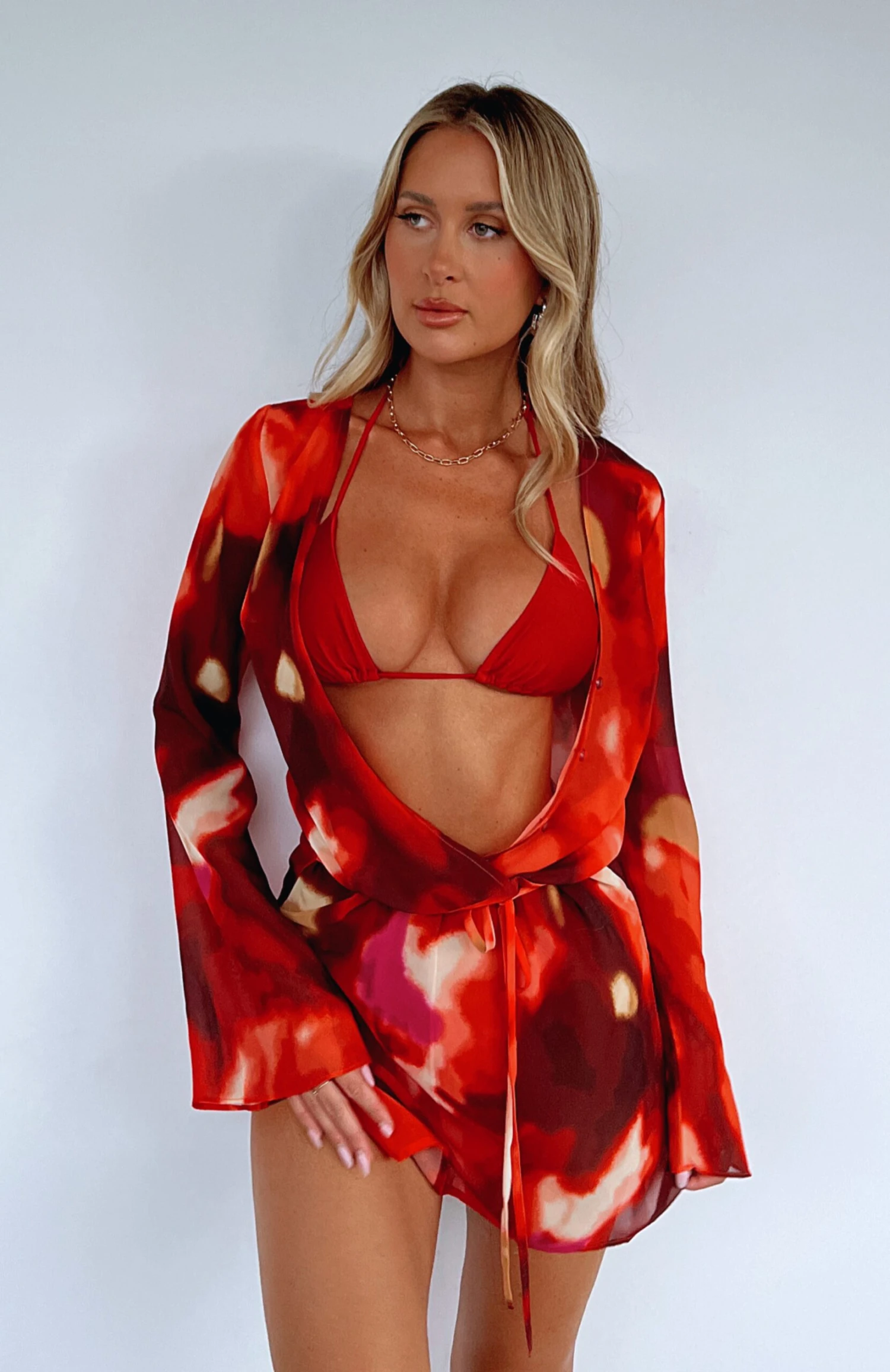 All We Wanted Long Sleeve Mini Dress Sunset Blur - Image 6