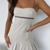 Don't Come Back Mini Dress Beige