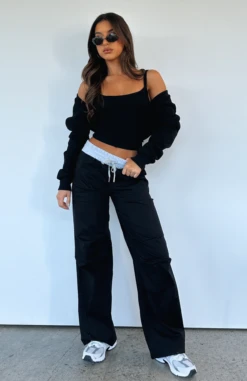 Girl Next Door Low Rise Pants Black