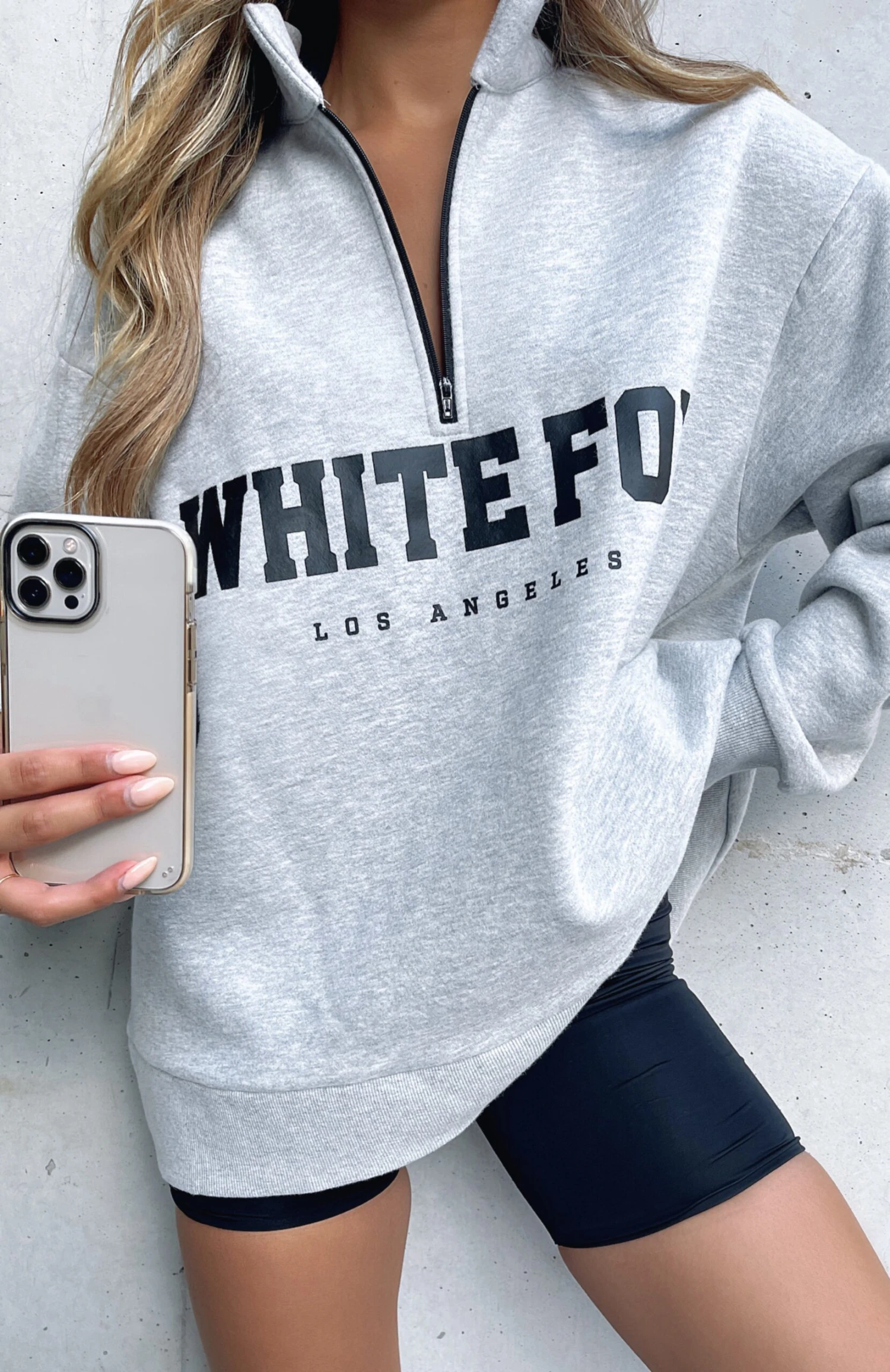 High Standard Zip Front Sweater Grey Marle - Image 5