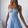 Plastic Heart Mini Dress Baby Blue