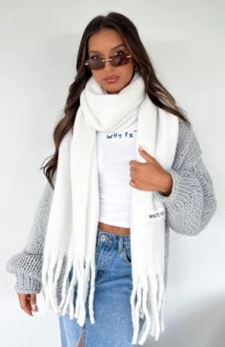 Winter Warmth Oversized Scarf White