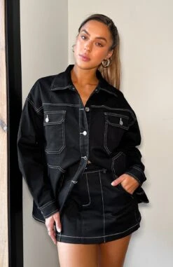 Meet Me Backstage Oversized Jacket Dark Charcoal