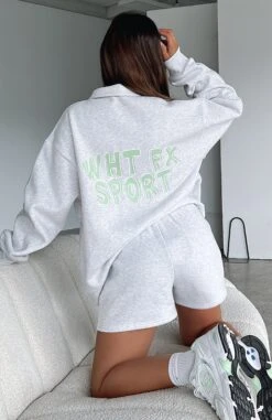 Sport Series Zip Front Sweater Grey Marle