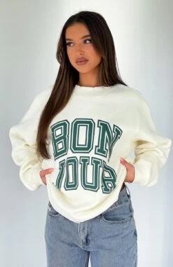 Take Me To Paris Oversized Sweater Cream