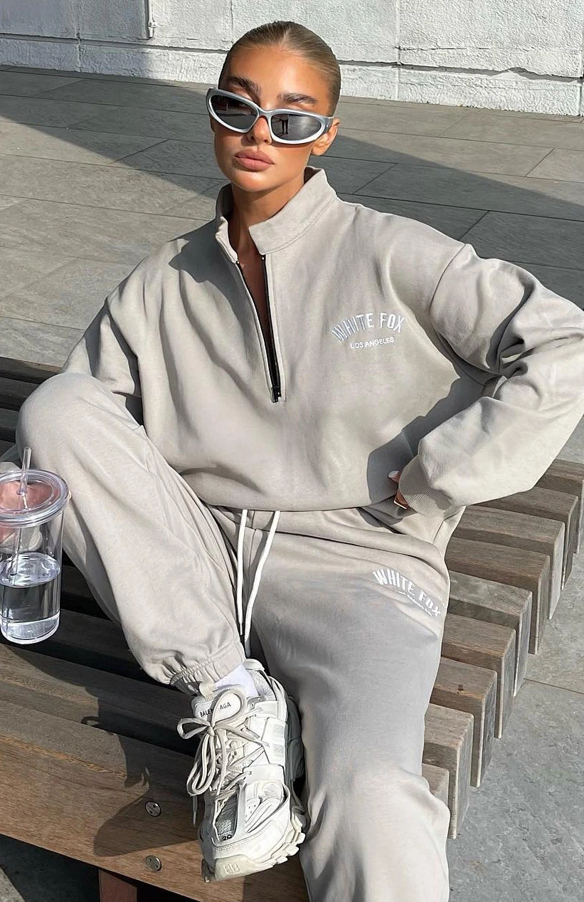 The Highest Demand Zip Front Sweater Taupe - Image 7